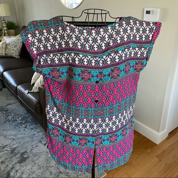 Size L Pink Rose 100% Polyester Top - Picture 3 of 6